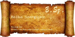 Belba Szergiusz névjegykártya